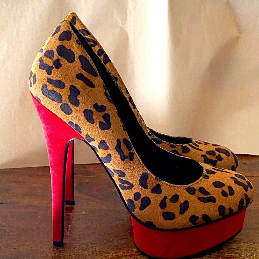 F21 Leopard Print Platform Closed Toe Heels - image 3